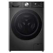 Front view of BIG In™ Turbowash 360 ThinQ Washer and Dryer Platinum Black - FWY937BCTA1